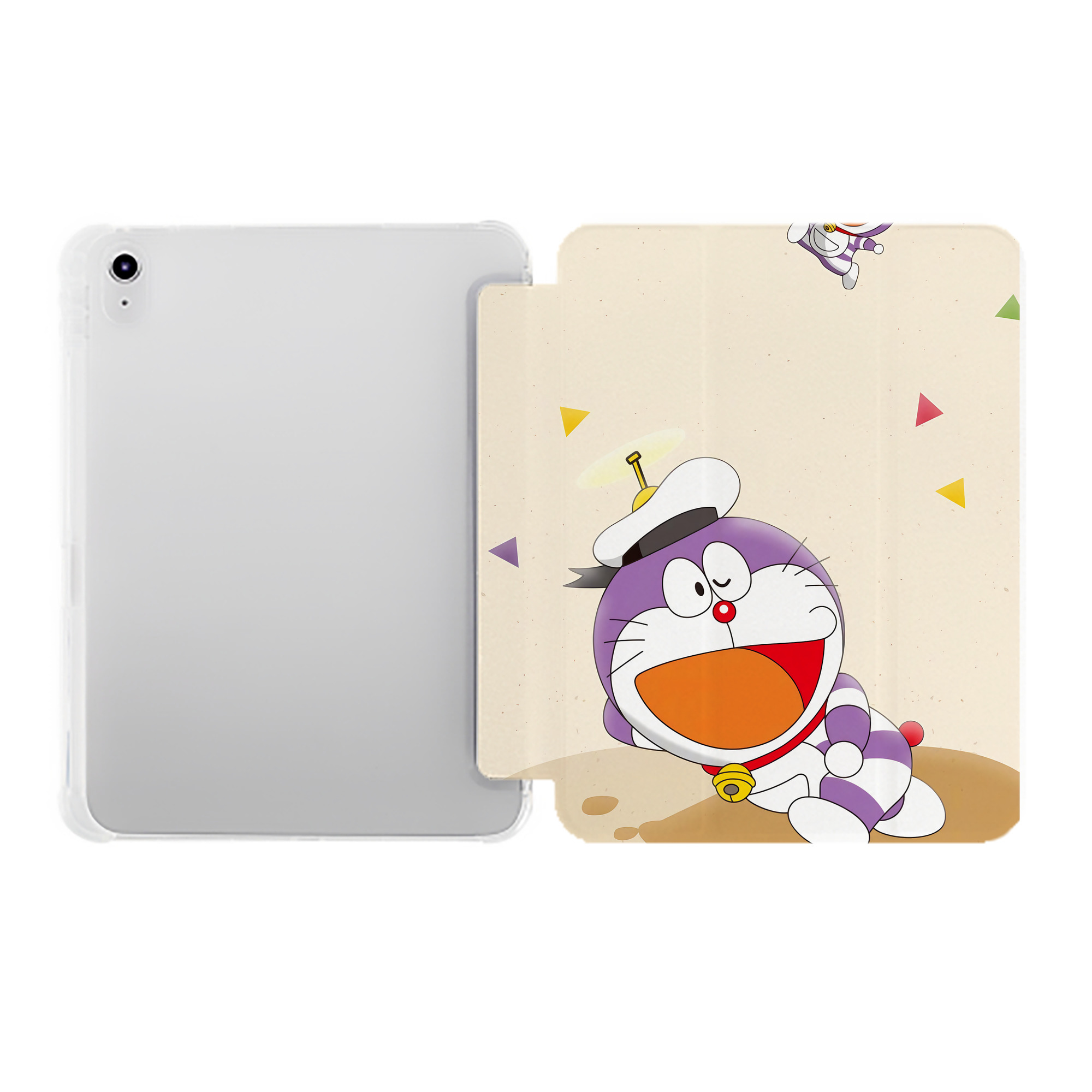 （画像用） ドラえもん Doraemon IPad ケース ペン収納付き 三つ折りスタンド PUレザー×シリコン 対応機種9.5/10.5/10.9インチ